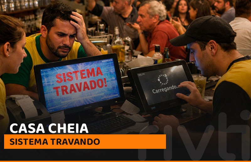 Problemas de sistema em bares e restaurantes com casa cheia e impacto na operação e atendimento