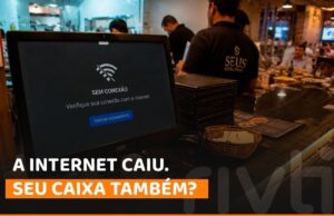 Restaurante enfrentando falha na internet enquanto mantém a operação funcionando com sistema offline da Rivti.