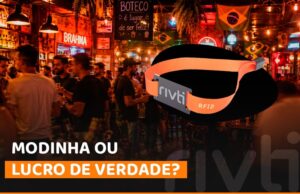 Cliente realizando pagamento com pulseira NFC em evento ou estabelecimento de entretenimento, demonstrando agilidade no atendimento, redução de filas e aumento do consumo por meio da tecnologia de aproximação.