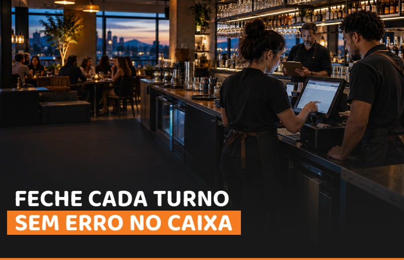 BLOG 2 - Equipe de bar realiza a troca de turno e confere o fechamento no sistema PDV